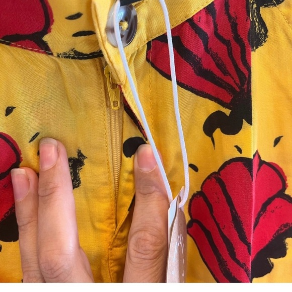 Mini Rodini Yellow Pants with Red Shell Design. 100% organic cotton - Picture 6 of 7